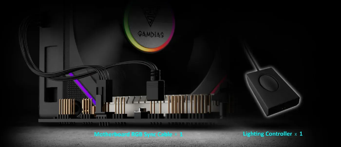 AEOLUS P2-1203 RGB case fans displaying 30 distinct lighting effects and color options